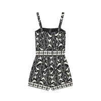 PB&ZA Femme 2026 Nouvelle Collection Été Chic Imprimé Tendance avec Ceinture Combishort Vintage Sans Manches Playsuit Femme