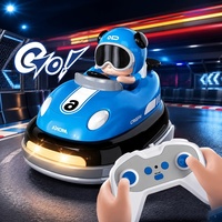 Voiture télécommandée 2,4 GHz avec pare-chocs 180 °   Voitures de course RC de compétition avec rotation, éjection en cas de collision, lumières LED et musique