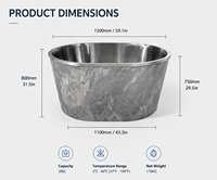 Baignoire ovale moderne pour bain froid, résistante aux intempéries, en pierre, pour extérieur, villa, patio, bien-être
