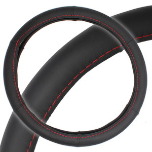 Accesorios de coche, cubiertas de volante de cuero genuino Premium, accesorios de coche, decoración <span class=keywords><strong>interior</strong></span>, cubierta de volante de coche, negro - Product Image 1