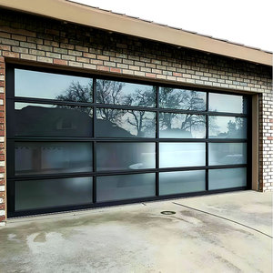 <span class=keywords><strong>Porte</strong></span> de <span class=keywords><strong>garage</strong></span> moderne en aluminium noir avec vitrage, type coulissant vertical à commande automatique, économique pour villas, noir - Product Image 5