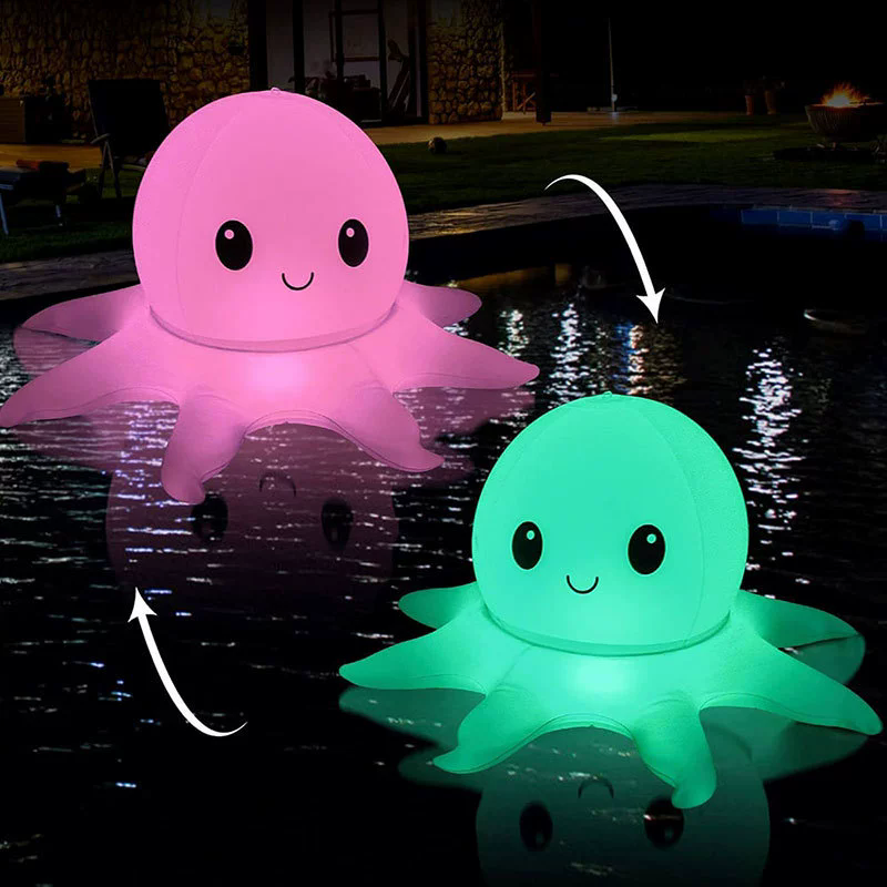 Inflatable Solar Powered PVC Octopus Floating Pool Light IP68 Waterproof Color-Changing LED Glow Ball Remote Pool Lighting