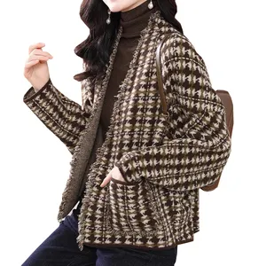 Autumn/Winter 2024 new women's batsleeve pattern jacquard knitted cardigan loose large size cape coat
