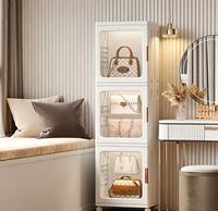 Choix Populaire : Armoire de Rangement Pliable Multi-Niveaux en Plastique avec Porte Transparente pour Vêtements de Chambre et Organisation Domestique