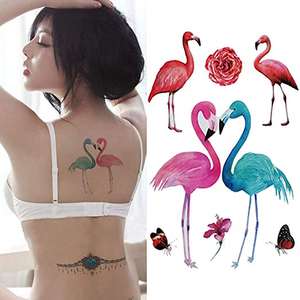 Pegatina inteligente CMYK creativo flamenco impermeable tatuaje temporal pájaro estilo pegatina cuello brazo cuerpo arte calcomanía - Product Image 5