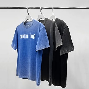 Lavado Dtg algodón de gran tamaño pesado fabricante a granel serigrafiado personalizado en blanco Vintage camiseta desgastada camisetas para hombres - Product Image 2