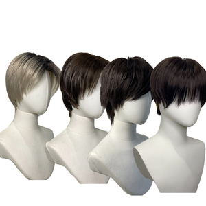 <span class=keywords><strong>Peluca</strong></span> Corta Negra Natural para <span class=keywords><strong>Hombre</strong></span>, <span class=keywords><strong>Peluca</strong></span> Sintética Hecha a Máquina para <span class=keywords><strong>Cosplay</strong></span>, Uso Diario y Fiestas, Venta al Por Mayor - Product Image 4
