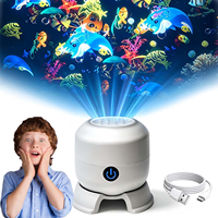 Projecteur d'ondes océaniques rotatif à luminosité réglable, veilleuse rechargeable par USB, lumière d'ambiance pour les fêtes de fin d'année et Noël