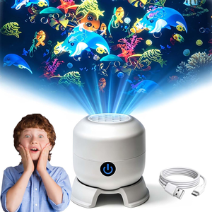 Projecteur d'ondes océaniques rotatif à luminosité réglable, <span class=keywords><strong>veilleuse</strong></span> <span class=keywords><strong>rechargeable</strong></span> par USB, lumière d'ambiance pour les fêtes de fin d'année et Noël - Product Image 1