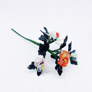 ช่อดอกไม้ดอกพลัมประดิษฐ์อาเกตธรรมชาติคุณภาพสูงพร้อมต้นโบตั๋น DIY สัมผัสจริงสําหรับงานแต่งงานที่บ้านและการตกแต่งโรงแรม - Product Image 2