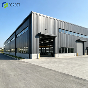 Entrepôt commercial modulaire préfabriqué en acier sans colonnes, à haut débitement, pour la logistique commerciale et le stockage - Product Image 1
