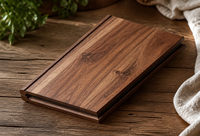 Ensemble de planches à charcuterie en bois d'acacia de qualité supérieure en forme de livre avec 4 couteaux à fromage et 2 plats, planche à fromage pliable en bois