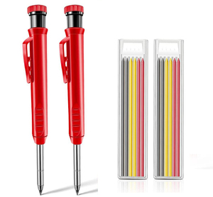 Lápices de Carpintero Mecánicos de Madera Maciza para Construcción, 3 Colores, para Agujeros Profundos - Product Image 1