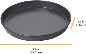Bandeja para <span class=keywords><strong>pizza</strong></span> de plato hondo de 14 pulgadas, utensilios para hornear antiadherentes de acero al carbono para <span class=keywords><strong>pizza</strong></span> estilo <span class=keywords><strong>Chicago</strong></span>, pasteles de galletas, pizzas de corteza gruesa y más - Product Image 2