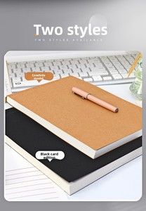 Quaderno B5 con copertina rigida, rilegato con colla, carta spessa, nero, semplice, per studenti delle <span class=keywords><strong>scuole</strong></span> medie e <span class=keywords><strong>superiori</strong></span>, con pagine bianche, ideale come regalo. - Product Image 6