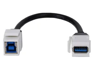 USB 3.0 short cable usb a jack to b jack keystone usb