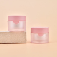 Pot pompe airless rose givré vide pour gel UV, pot cosmétique sous vide pour crème, avec logo personnalisé pour l'emballage de produits d'art des ongles et de soins de la peau
