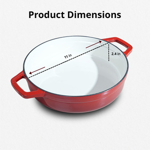 Olla de Hierro Fundido de <span class=keywords><strong>4QT</strong></span>, Oferta, Olla para Estofar/Cazuela para Asar/<span class=keywords><strong>Cocotte</strong></span> para Biryani, Antiadherente y Esmaltada, Apta para Horno - Product Image 2