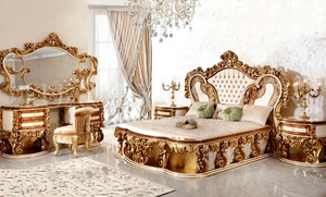Meubles de chambre à coucher de style royal moderne, couleur personnalisée, lit en teck sculpté, taille personnalisée, qualité supérieure durable, New York, États-Unis - Product Image 3