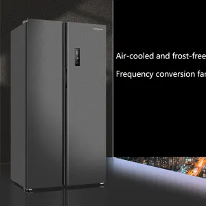 도매 냉장고 나란히 터치 스크린 블랙 스테인레스 스틸 4 도어 프렌치 도어 냉장고