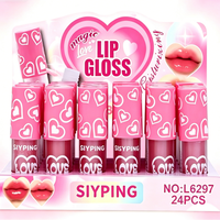 Lot de 24 gloss à lèvres brillants hydratants en forme de cœur SIYIPING en boîte – Maquillage en gros