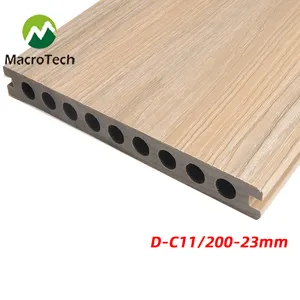 Baixa Manutenção Piso Decking Prancha Crack Resistente Outdoor WPC Piso Pátio Deck