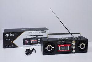 เครื่องเล่นวิทยุคาสเซ็ตสไตล์เรโทร รุ่น PX-788BT พร้อมบลูทูธ USB TF Card AM FM SW หลายย่านความถี่ บันทึกเสียงได้ ลำโพงคู่ เหมาะสำหรับสะสมที่บ้าน หรือเป็นของขวัญ - Product Image 3