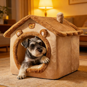 Yangyangpet - Casa de Campaña Plegable Premium para Mascotas, Cueva Interior de Felpa Cómoda para Perros de Razas Pequeñas - Product Image 2