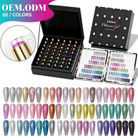 JTING Coffret de vernis à ongles gel pailleté platine, collection 60 couleurs, personnalisable avec votre marque, livre de couleurs, fournitures d'usine OEM pour ongles