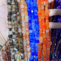 Perles d'agate naturelles Xulin en gros, 8x8mm, motif veine de dragon craquelée, forme cube carré, pour la fabrication de bijoux DIY et colliers