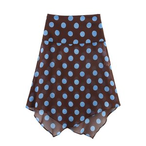 Vestido de Verano para Mujer, Estilo Urbano, Espalda Descubierta, Sin Mangas, Delgado, con Estampado de Lunares, Cuello Halter, Estilo Ondulado - Product Image 4