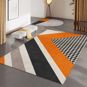 Alfombra de terciopelo geométrica Wan Xinlong, alfombra rectangular moderna, fácil de limpiar, alfombra para sala de estar y sofá - Product Image 4