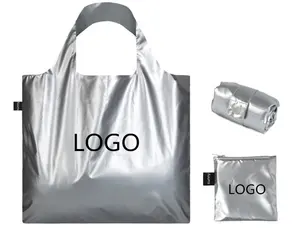 LOQI — sac de transport pliable en tissu brillant, avec pochette à fermeture éclair, sac écologique et créatif, Durable et pliable, pour les courses, en Polyester