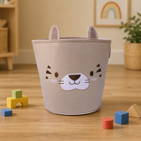 Panier de rangement moderne en feutre écologique pour animaux, adorable panier organisateur de jouets en forme de tigre, corbeille à linge décorative pour chambre d'enfant