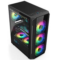 AntarcChill Cooling-7 Micro ATX/ATX/ITX Computer Case Double-Sided Tempered Glass Transparent Gaming Office PC Mid Tower