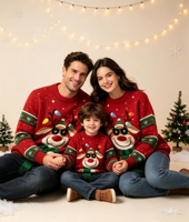 Nouveau Pull Jacquard Unisexe de Noël, Pull Moche de Noël, Pull d'Halloween, Pull de Noël LED, Pull de Fêtes