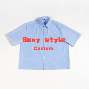 Camisas Casuales de Verano Personalizadas de Manga Corta con Botones y <span class=keywords><strong>Rayas</strong></span> para Hombre - Product Image 1