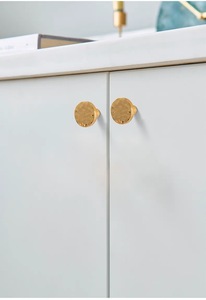 <strong>Light</strong> Luxury Solid Brass Hammered Cabinet <strong>Handles</strong> and Knobs Brass Copper Hammer Pattern Furniture T <strong>Handle</strong> Knob <strong>Pull</strong> Brass Gold - Product Image 6