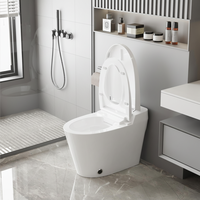 WC intelligent de luxe à ouverture automatique, avec capteur de pied électrique, chasse d'eau, télécommande, siphon en S, siège chauffant, buse mobile, à poser au sol