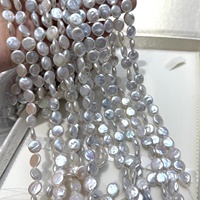 Collier en perles de culture en gros, couleur blanche, perles d'eau douce naturelles, brin de 9-10 mm, non fini pour la fabrication de bijoux