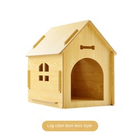 Nichoir en bois écologique détachable avec fenêtre pour chiens et chats, toutes saisons, motif animalier, utilisation intérieure et extérieure