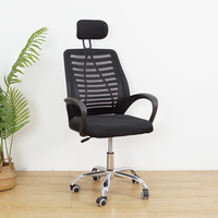 Chaise de bureau ergonomique inclinable à dossier haut en maille avec appui-tête, nouveau design, vente en gros Chine, prix abordable