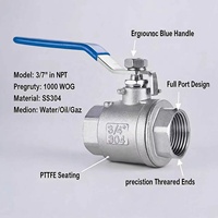 Vanne à boisseau sphérique manuelle monobloc en acier inoxydable fileté NPT BSP femelle/mâle 1000WOG PN63, 2 ou 3 pièces, best-seller Langqiao 201 304 316