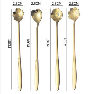 DFC0337 Cuchara de Acero Inoxidable con Diseño de Flor de Cerezo, Cuchara Creativa con Pétalos para Café, Postre, Miel, Cuchara Larga para Remover, Cuchara para Helado - Product Image 6