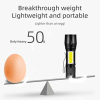 Lampe torche LED XPE portable promotionnelle, mini lampe de poche en aluminium, batterie au lithium USB rechargeable, lampe de poche LED de camping