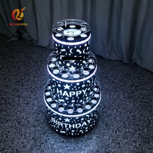 Bandejas de Servicio de Botellas VIP para Club Nocturno Richshining, Presentador de Botellas LED de <span class=keywords><strong>3</strong></span> Niveles, Portavasos para Pastel de Cumpleaños - Product Image 2