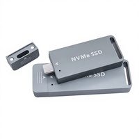 Boîtier de disque dur M.2 SSD 2230 2242 vers Type-C, transmission 10 Gbit/s, NVMe NGFF double usage, en alliage d'aluminium gris