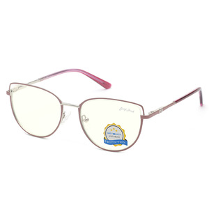 Gafas de metal con forma de ojo de gato, color gris, protección contra luz azul, para mujer, modelo 9008 con rostro ovalado - Product Image 3