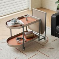 Table d'appoint de luxe industrielle haut de gamme en acier convertible, table basse mobile pour salon, console de rangement multi-niveaux