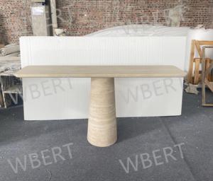 Mesa Consola WBERT WBERT-01 de Mármol Blanco, Duradera, Minimalista, Moderna, Hecha a Mano, Mueble para Sala de Estar, Apartamento u Hotel - Product Image 4